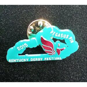 2015 Kentucky Derby Festival Pegasus Pin Collectible Lapel Pin Teal & Red Design